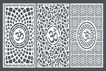 Om Jali design used for temples, Mandir. Om acrylic jali, corian jali and mdf jali.