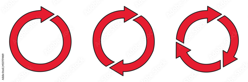 Poster circle arrow vector icon set. rotation, recycle and icon symbols. circle arrow icon set. symbol of r
