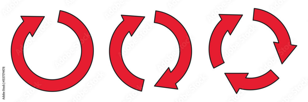 Poster circle arrow vector icon set. rotation, recycle and icon symbols. circle arrow icon set. symbol of r