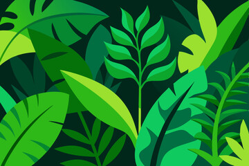 Lush Tropical Leaves A Vibrant Seamless Pattern of Exotic Foliage