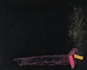 Frame chalkboard background with colorful chalk