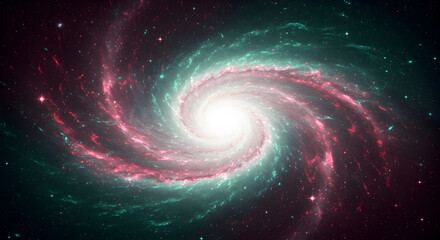 Fototapeta premium Stunning spiral galaxy with vibrant colors and intricate details against a dark background