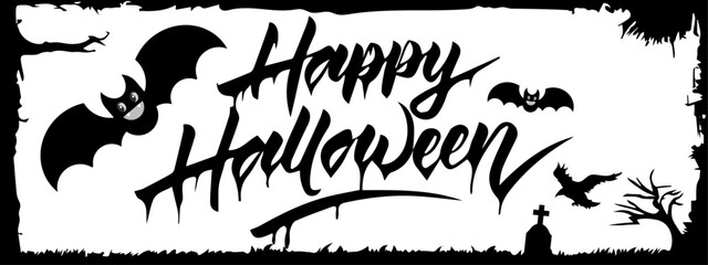 Happy Halloween text effect. Editable text effect Halloween theme. Happy Halloween lettering.

