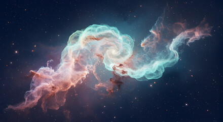 Naklejka premium A Serene and Mysterious Nebula in a Deep and Starry Cosmic Canvas