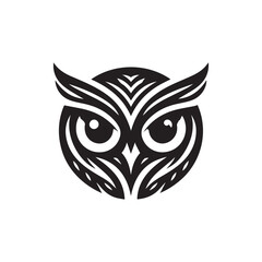 owl eye logo, editable vector image