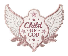 Naklejka premium Child of god emblem religious symbol artistic calm environment viewpoint. Patch concept png