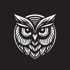 owl eye logo, editable vector image