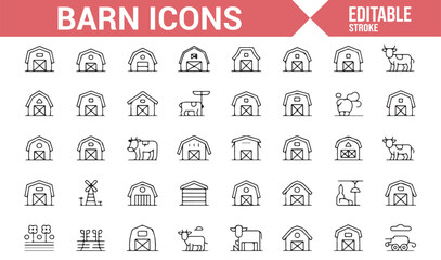 Editable Barnyard and Farming Icons for Rural Projects
