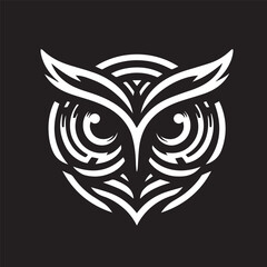 owl eye logo, editable vector image