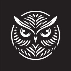 owl eye logo, editable vector image