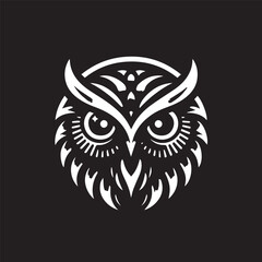 owl eye logo, editable vector image