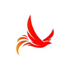 Phoenix Bird Illustration red and orange logo artwork.