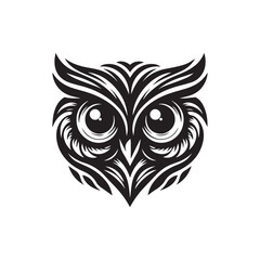 owl eye logo, editable vector image