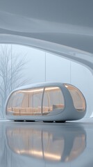 Obraz premium Futuristic Pod Design in a Modern Architectural Setting