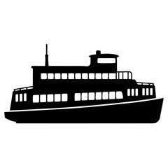 Obraz premium Ferry boat silhouette