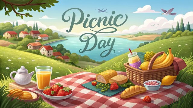 International Panic Day, Fresh grapes, berries, and juice for a delightful picnic spread. - Powered by Adobe