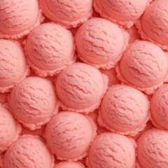 Scoops of strawberry ice cream