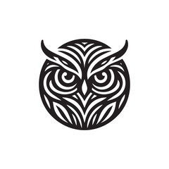 owl eye logo, editable vector image