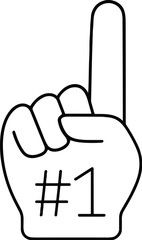 Foam finger #1 icon vector black silhouette print design