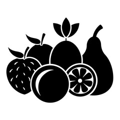 Line-style silhouette fruit icons