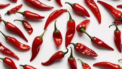 Vibrant Red Chili Peppers A Spicy Collection of Fresh Chillies, Perfect for Culinary Inspiration and Food Photography