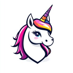 Cartoon unicorn head profile
