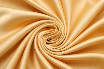 Fototapeta premium Luxurious Golden Satin Fabric Swirls into an Elegant Smooth Texture