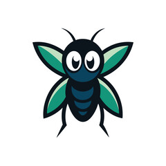 Obraz premium Fly mascot logo vector art illustration
