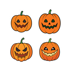 Halloween scary pumpkin vector art illustration