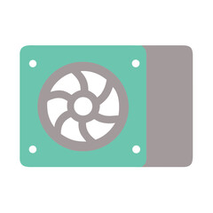 Power supply unit with fan in minimalist design and soft colors  