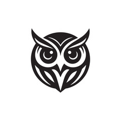 owl eye logo, editable vector image