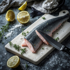 fresh fish with lemon