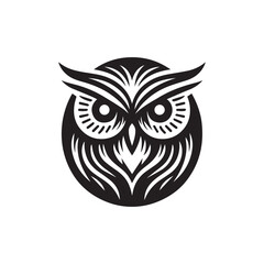 owl eye logo, editable vector image