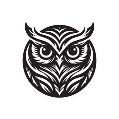 owl eye logo, editable vector image