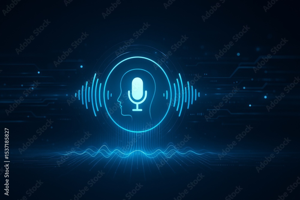 Poster ai voice recognition and speech interface concept