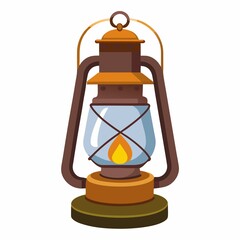 Vintage lantern illustration vector image design on white background