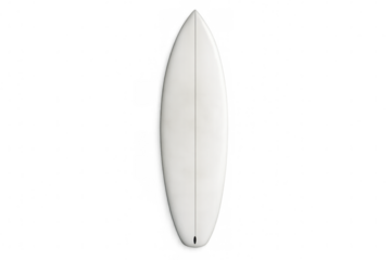Classic white surfboard isolated on transparent background, perfect for summer and water sports concepts