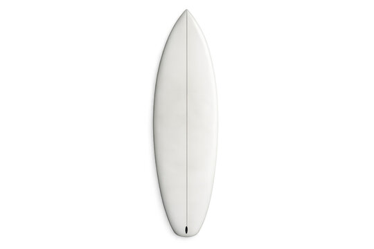 Classic white surfboard isolated on transparent background, perfect for summer and water sports concepts