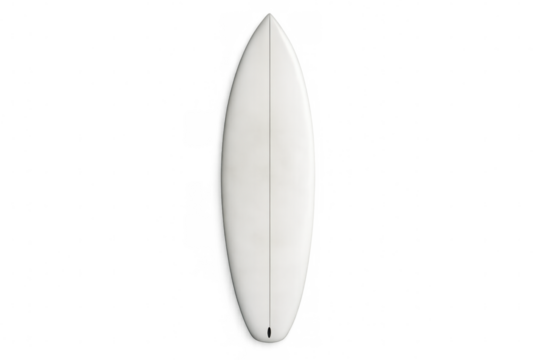 Classic white surfboard isolated on transparent background, perfect for summer and water sports concepts