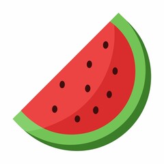 Fresh watermelon slice summer fruit vector graphic on white background