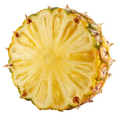 Juicy Pineapple Slice Fresh Tropical Fruit Closeup Vibrant Yellow Sweet Summer Delight