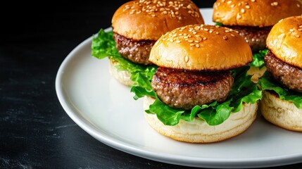 Mini burgers on plate