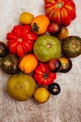 fresh ripe multi-colored tomatoes top quality