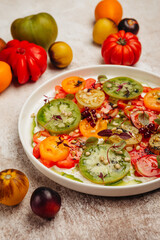 fresh ripe multi-colored tomatoes top quality