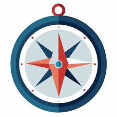 Vector compass navigation direction travel icon guide on white background