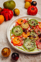 fresh ripe multi-colored tomatoes top quality