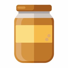 Creamy peanut butter jar spread delicious food item on white background