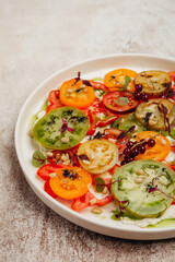 fresh ripe multi-colored tomatoes top quality