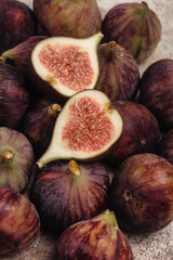 ripe figs on a beige background