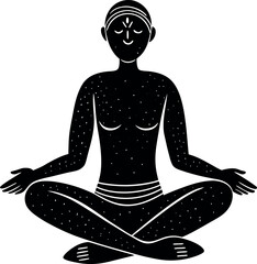 silhouette of a woman meditating